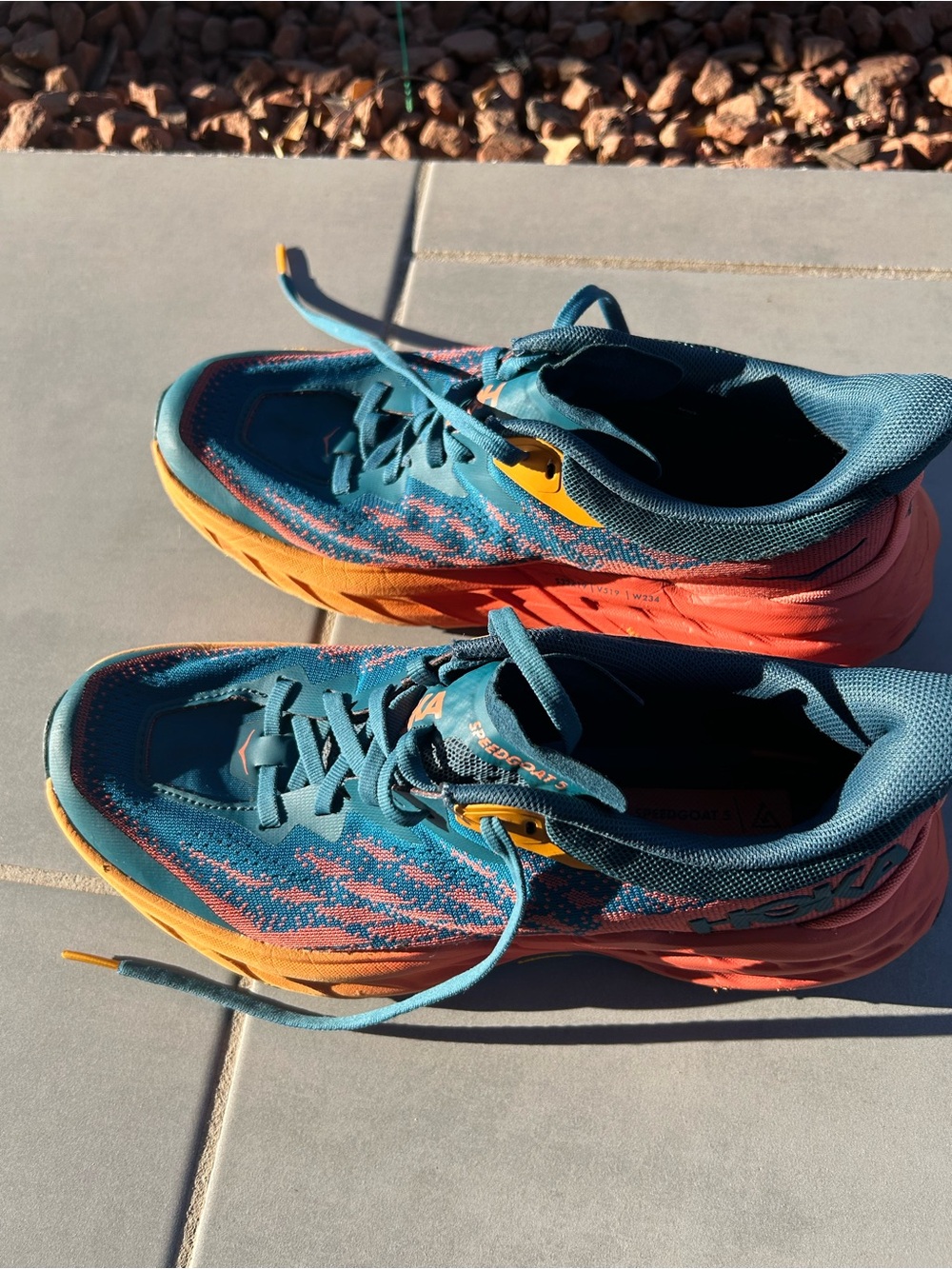 Hoka Speedgoat 5 Trail Running Shoes Sneakers Blue Coral Women’s 8B